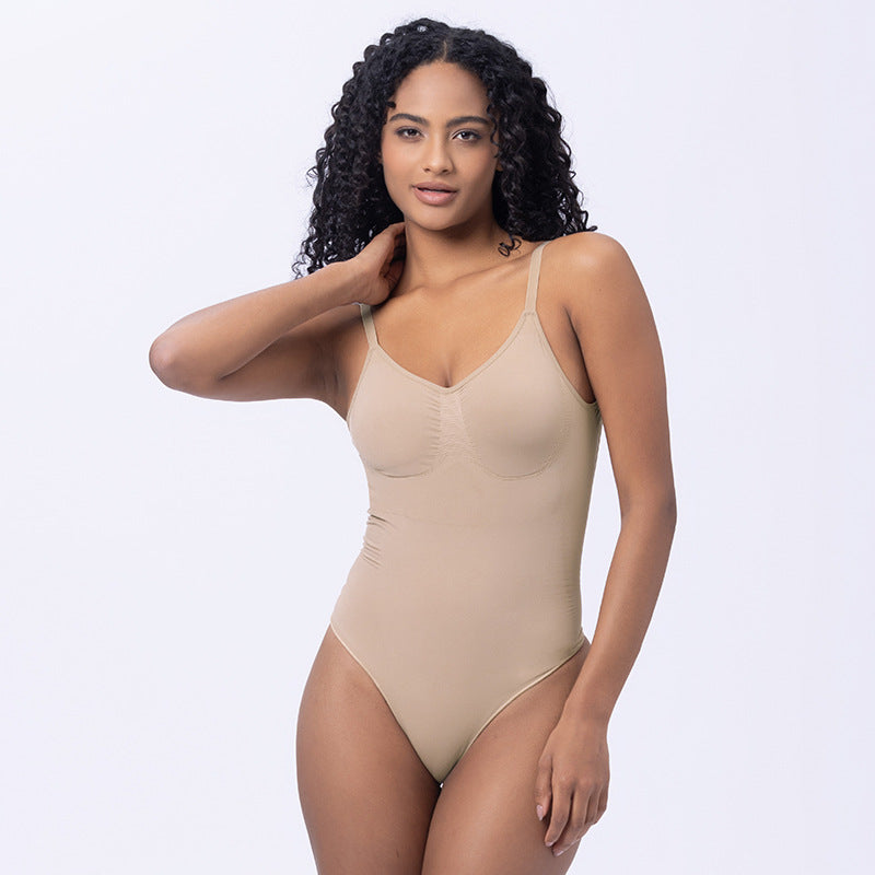 Seamless Wide Strap Slimming Body Shaper Thong