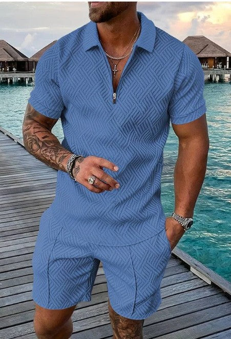 Men's Short Sleeve Shirt and Shorts Set