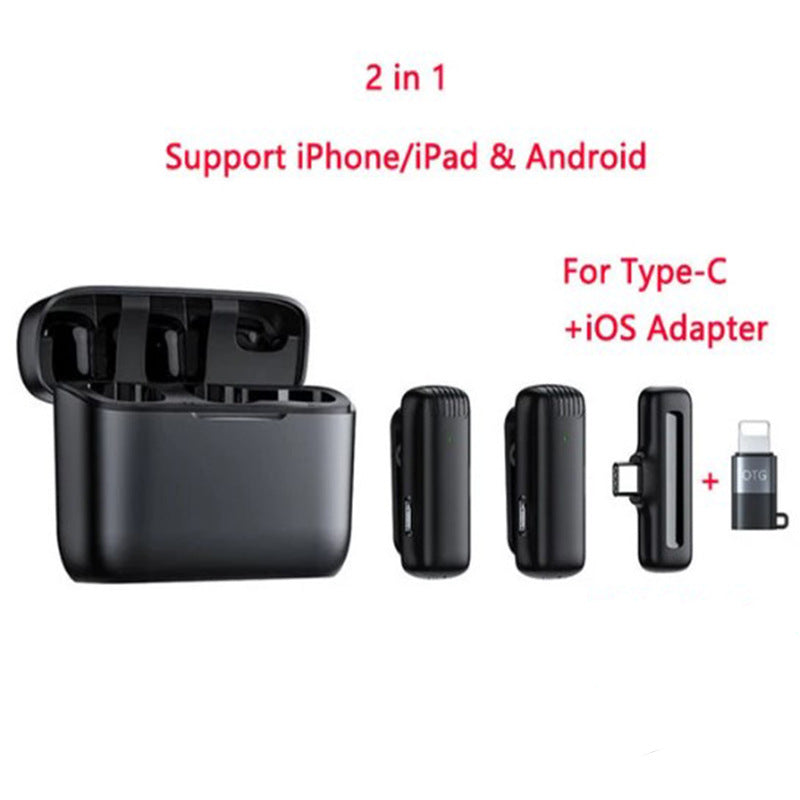 Wireless Lavalier Microphone with Charging Case for Mobile Recording