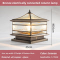 Solar Waterproof Copper Outdoor Pillar Lamp
