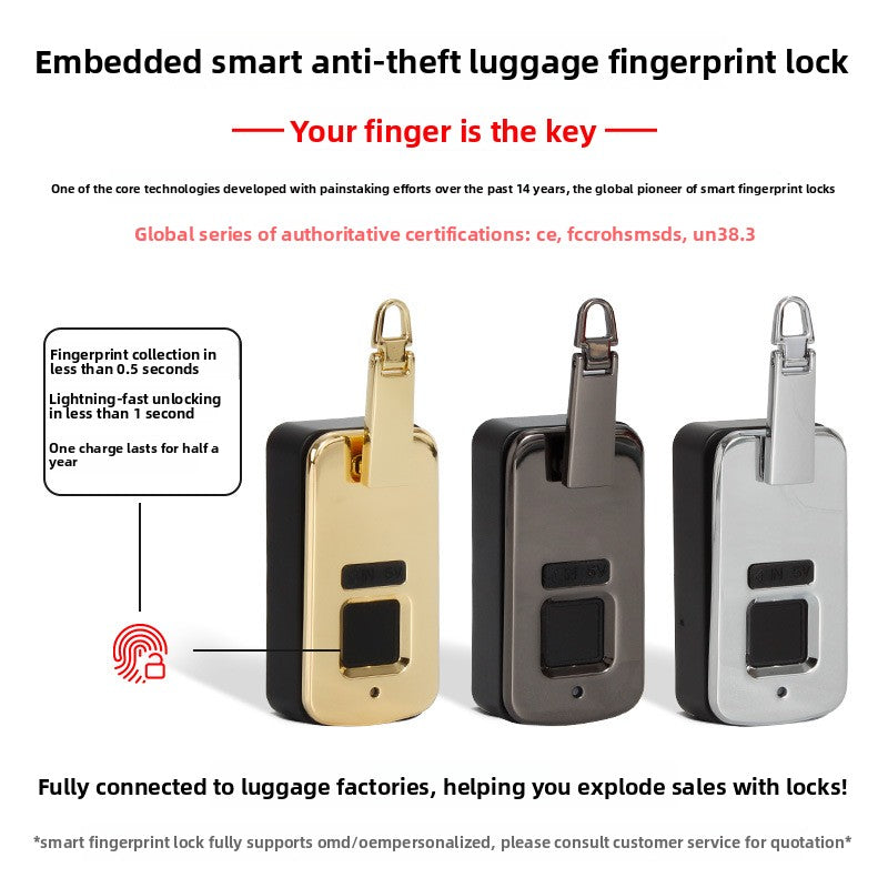 Smart Fingerprint Lock Leather Clutch Bag