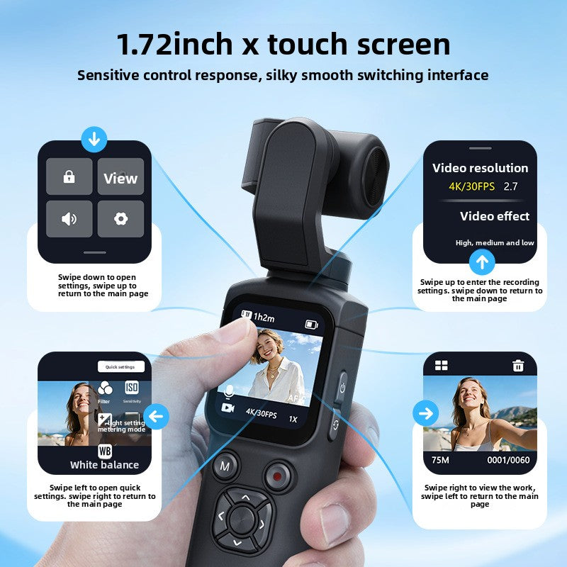 4K Handheld Sports Camera with Face Tracking
