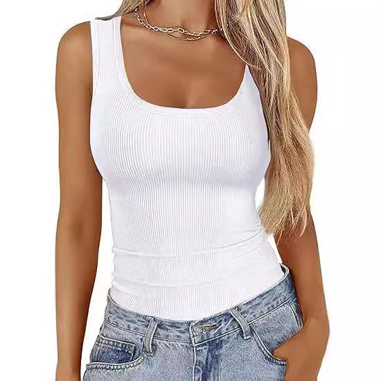 Womens Ribbed Sleeveless Tank Top