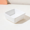 Square Ceramic Pet Bowl with Wooden Tray