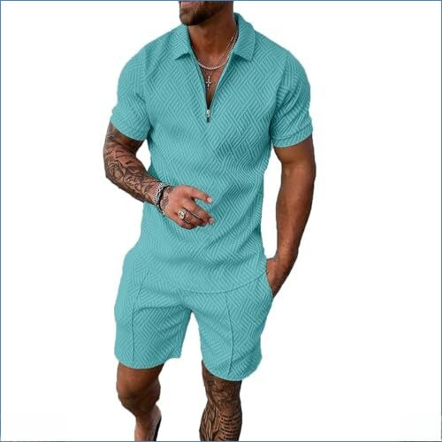 Men's Short Sleeve Shirt and Shorts Set