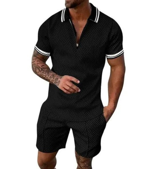 Men's Short Sleeve Shirt and Shorts Set