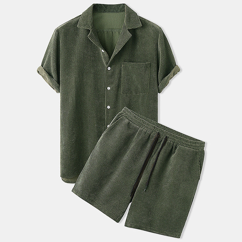 Men's Short Sleeve Shorts Casual Set