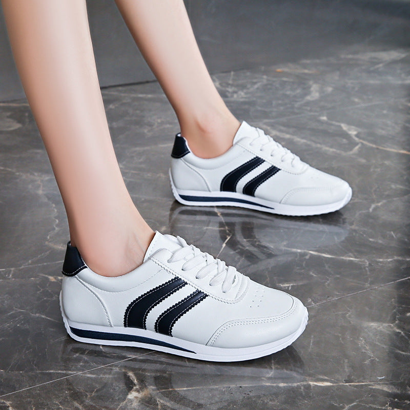 White Shoes Soft Sole All-match Shoes Women's Soft Leather Running Shoes
