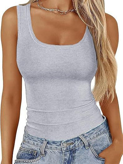Womens Ribbed Sleeveless Tank Top