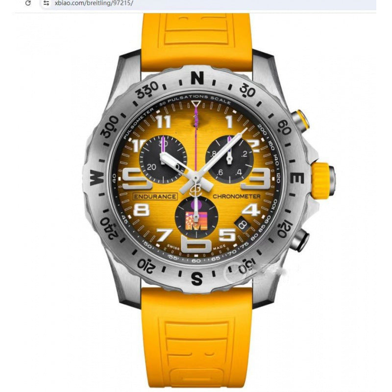 Men's Chronograph Quartz Watch with Silicone Band