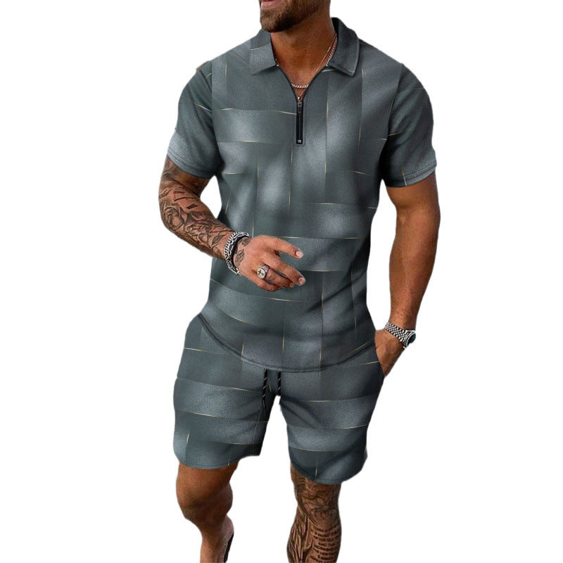 Men's Short Sleeve Shirt and Shorts Set