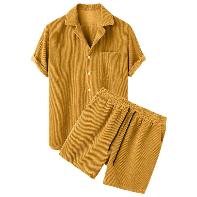 Men's Short Sleeve Shorts Casual Set