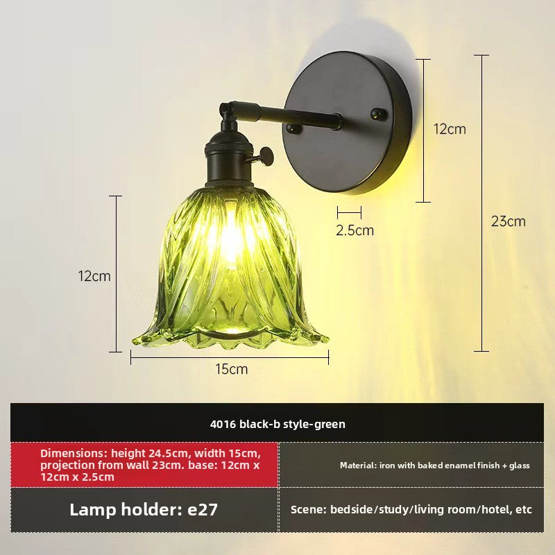 Retro Glass Wall Lamp with Vintage Design
