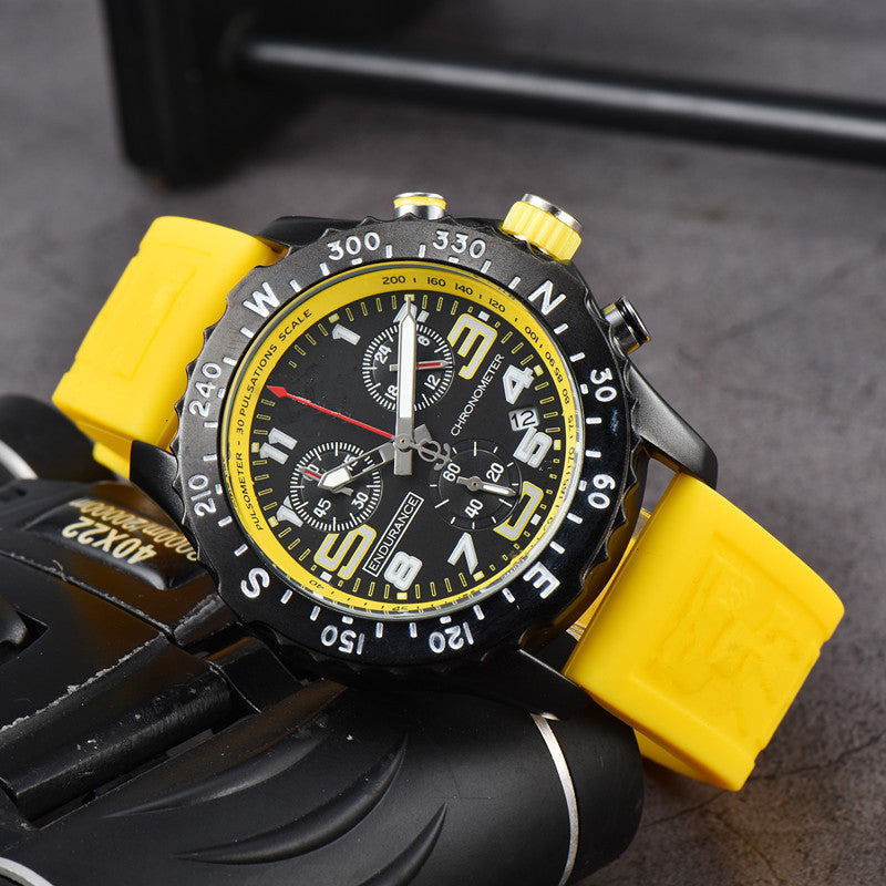 Men's Chronograph Quartz Watch with Silicone Band
