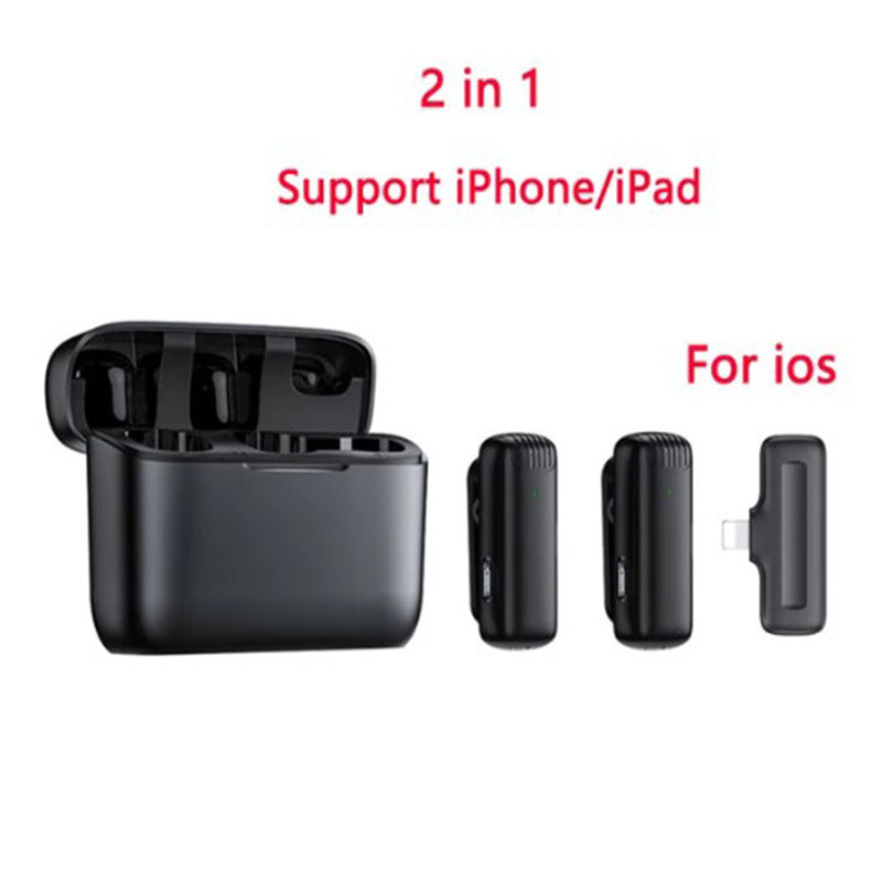 Wireless Lavalier Microphone with Charging Case for Mobile Recording