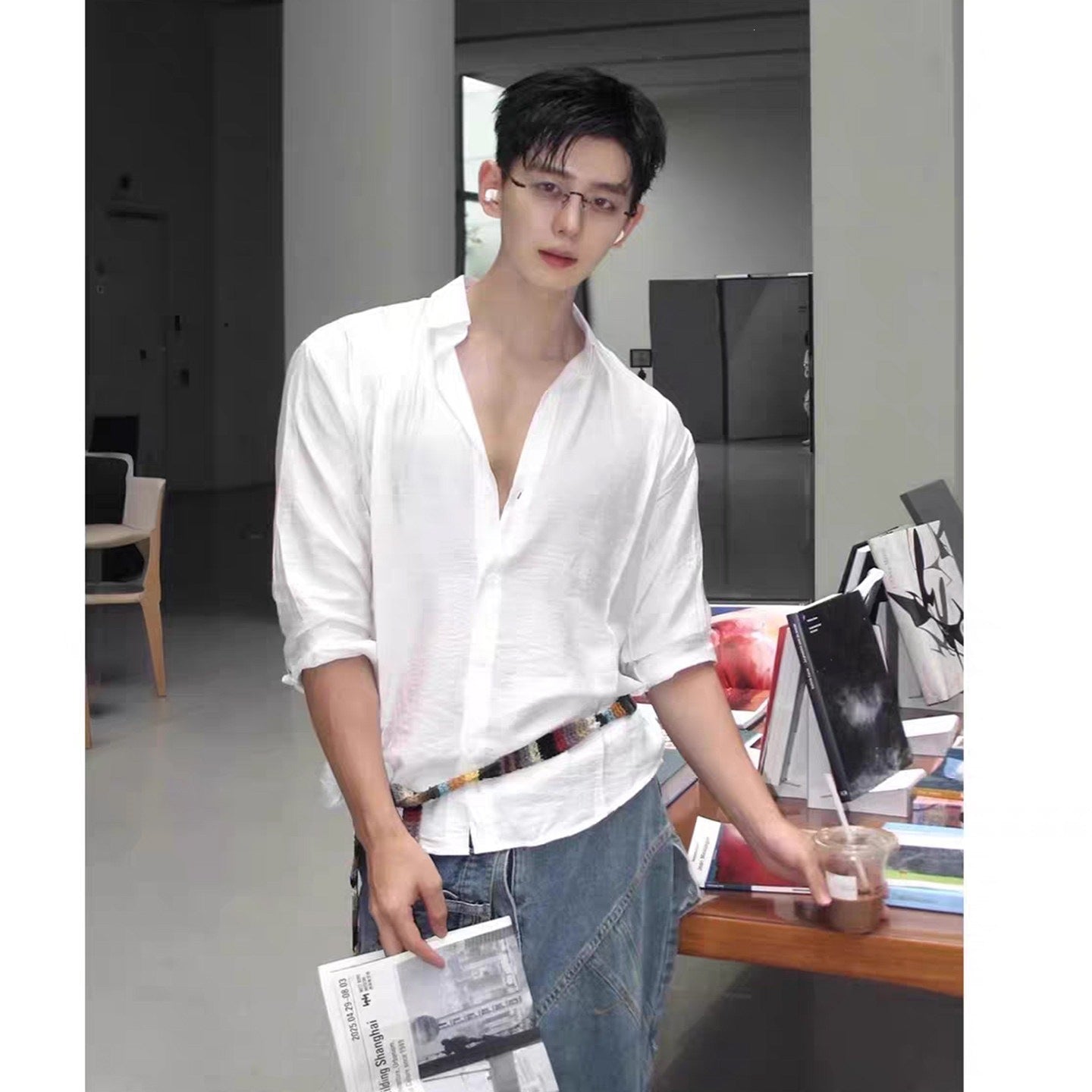 Mens Quick Dry Linen Shirt and Shorts Set