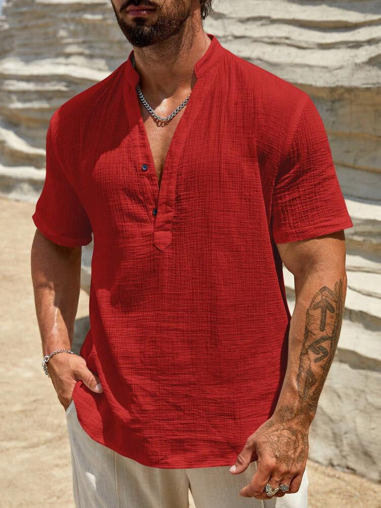 Mens Linen Polo Shirt