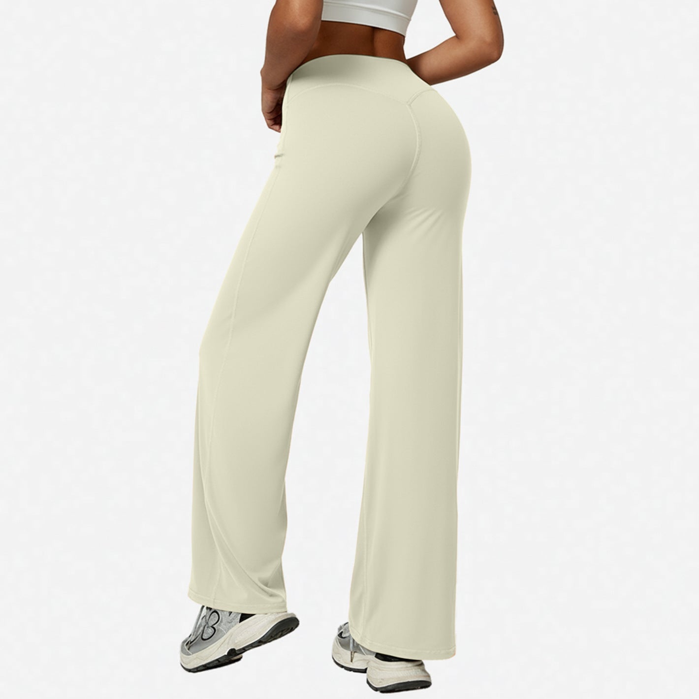 High-Waisted Wide-Leg Yoga Pants with Quick-Dry Fabric