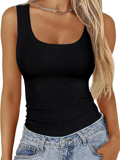 Womens Ribbed Sleeveless Tank Top