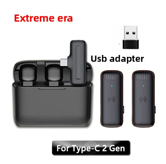 Wireless Lavalier Microphone with Charging Case for Mobile Recording
