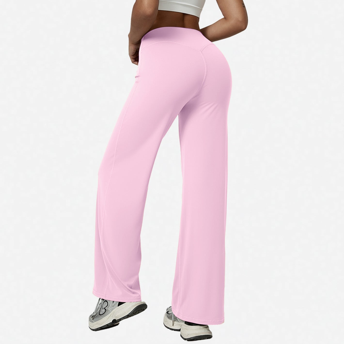 High-Waisted Wide-Leg Yoga Pants with Quick-Dry Fabric